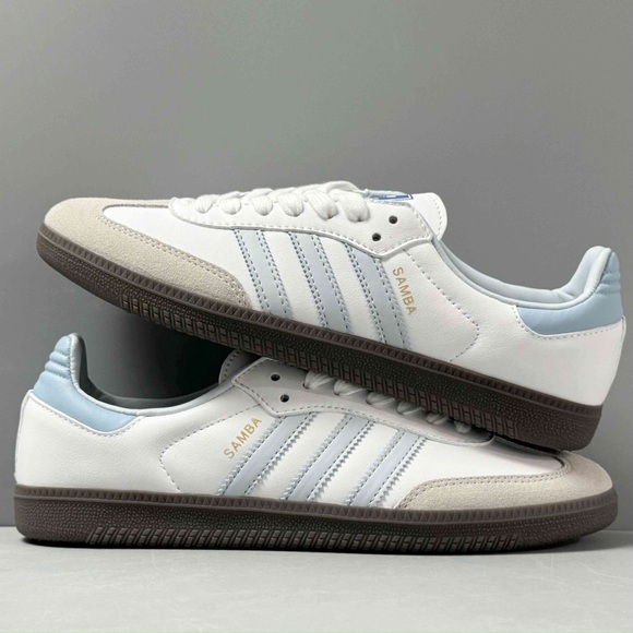 NWT SAMBA OG Anti-slip wear-resistant low shoes women sneakers white blue - Picture 2 of 4